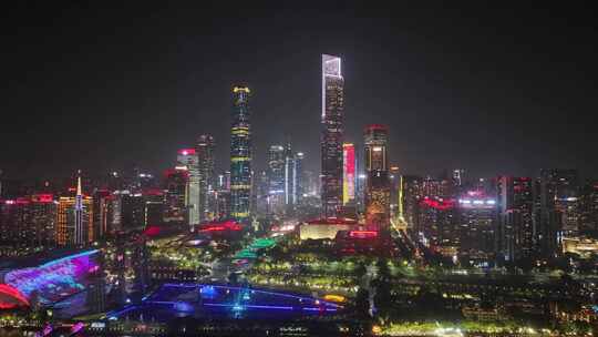 2023广州珠江新城灯光秀夜景航拍