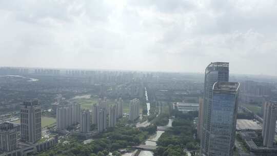 「有版权」航拍昆山花桥城市建筑4K-1