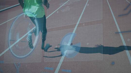残疾运动员在跑道上跑步时计算的心率数据