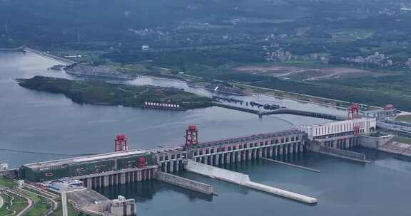 航拍广西贵港桂平大藤峡水利枢工程