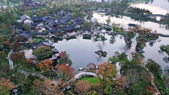 上海世博文化公园申园江南园林上海园林秋景