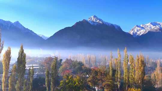 雪山河流山川航拍
