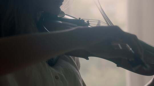 小提琴，女孩，演奏，画弓