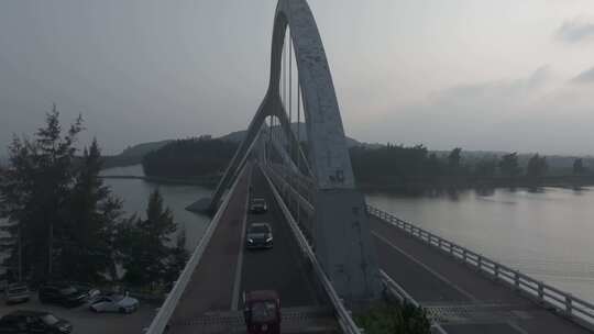 海南万宁市港北大桥航拍视频素材模板下载