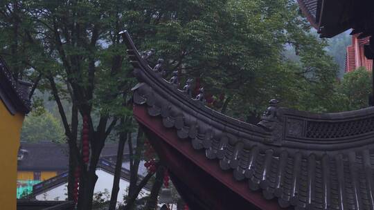 杭州飞来峰景区上天竺法喜禅寺古建筑视频