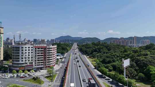 广东肇庆城市交通航拍