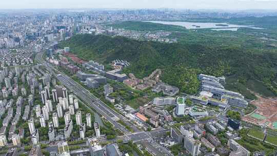 杭州西湖区天目山路老和山航拍延时