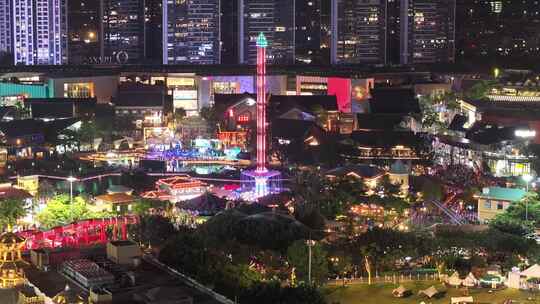 顺德欢乐海岸夜景航拍