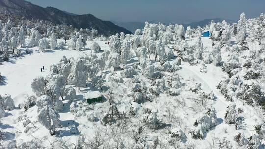 浙江临安百丈岭冰雪风光4K航拍