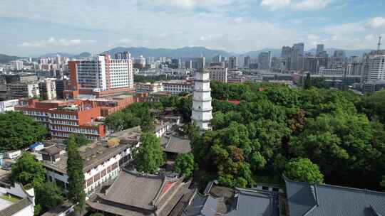 福建福州定光寺定光塔地标建筑白塔航拍