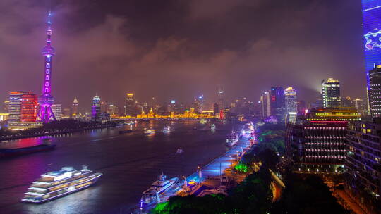 上海东方明珠夜景延时摄影