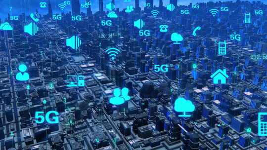 数字互联网络和5g信号覆盖的科技智慧城市