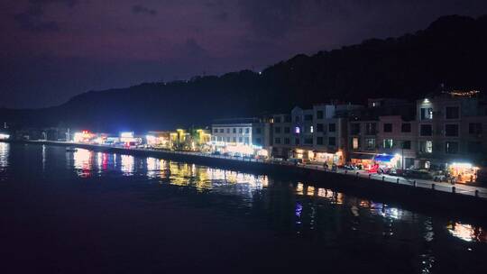 广西北海涠洲岛夜景航拍