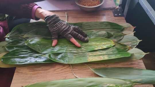 包粽子美食实拍端午节