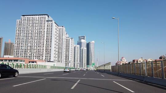 4k 城市道路交通和现代建筑