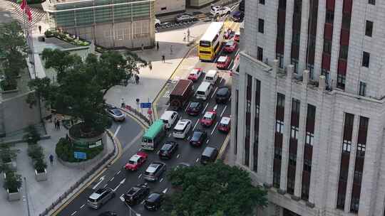 香港中环城市交通航拍