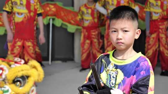 新年活动敲锣打鼓特写视频素材模板下载