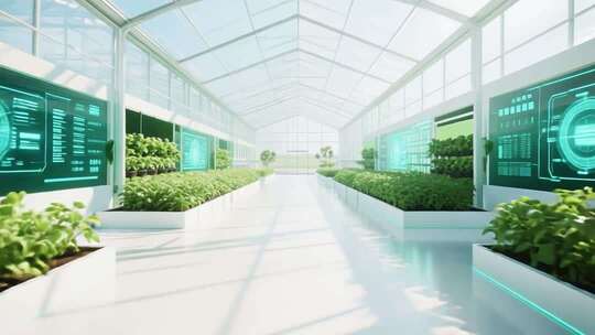 现代化温室大棚内景素材