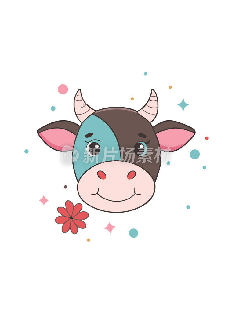 动物简约可爱小牛头像