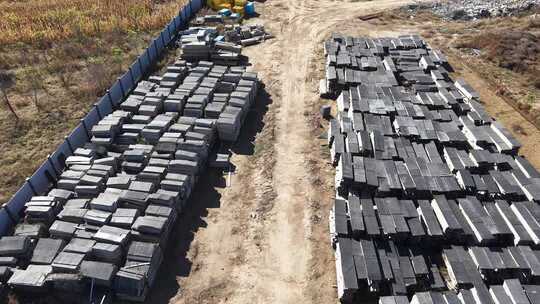 户外石材堆放场景