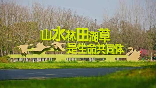生命共同体标语公园生态主题标语景观