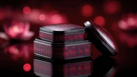 精致红色礼品包装盒设计展示