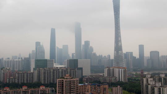 广州城市景观雨云延时拍摄