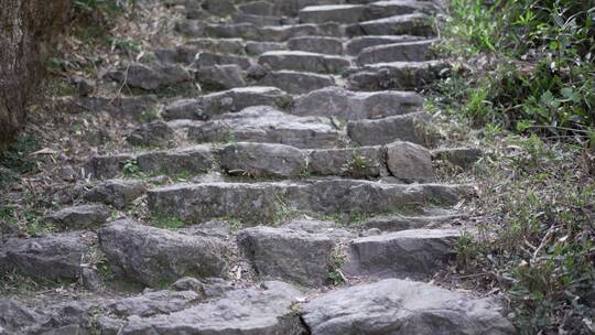 登山运动踏青绍兴雪窦岭古道4K实拍