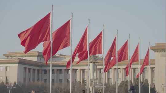 天安门红旗 北京天安门空镜