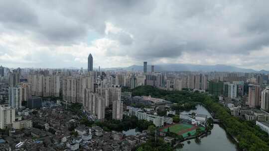 航拍温州鹿城区温州建设温州大景