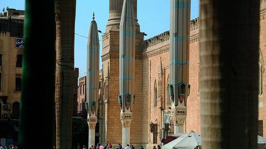 开罗的萨希德纳•胡赛因清真寺视频素材模板下载