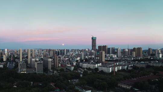 湖南洞庭湖风光带岳阳楼风景区航拍