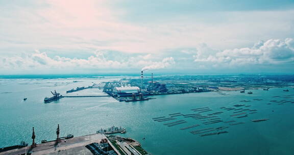 钦州港 航拍 海洋运输 邮轮 中国石油