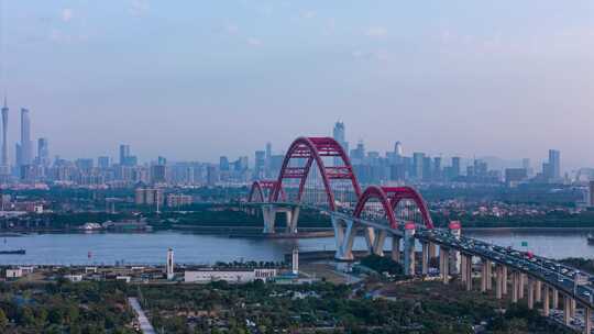 广州新光大桥蓝天延时视频素材模板下载