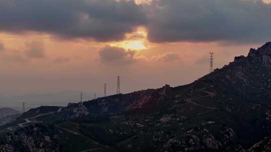 高压电输电线路国家电网夕阳