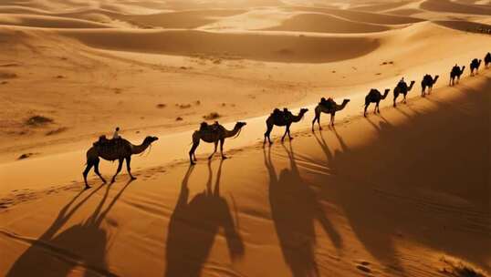 沙漠风光骆驼丝绸之路一带一路ai素材原创