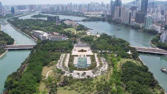 厦门市白鹭洲公园筼筜湖白鹭女神湖滨南路