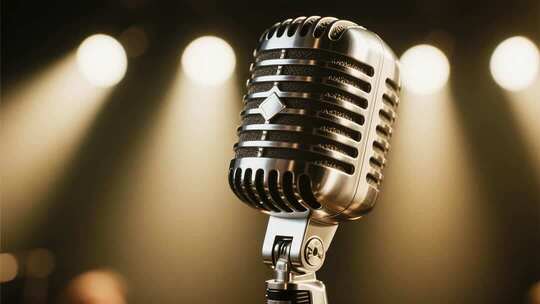 舞台复古麦克风特写