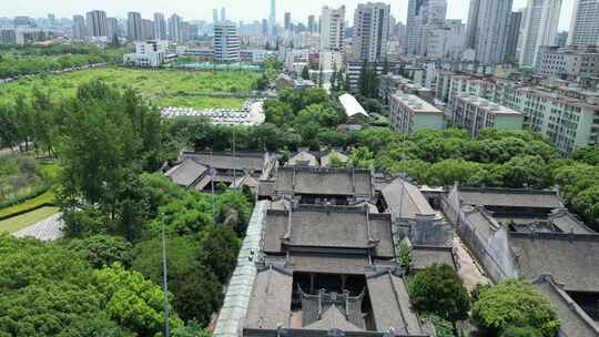 航拍浙江宁波庆安会馆