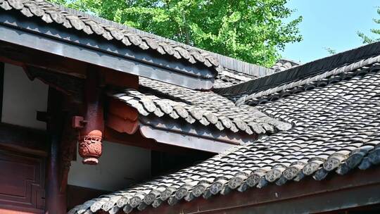 四川阆中古城繁华的古建筑与街道