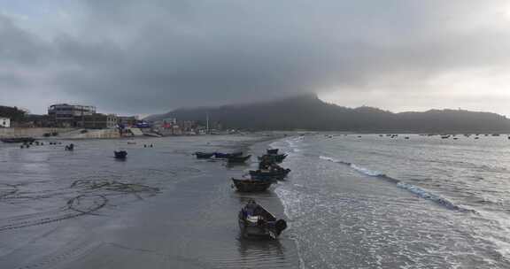 广东茂名晏镜岭沙滩航拍