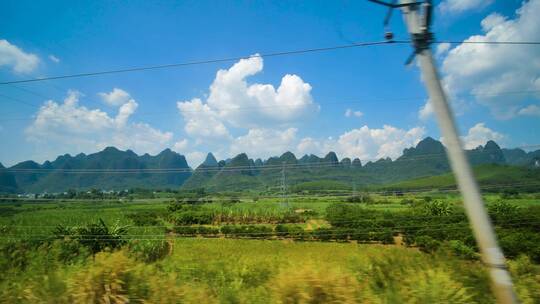 动车高铁火车窗外风景