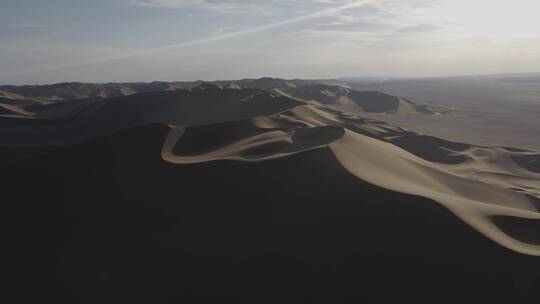 航拍沙漠景观戈壁沙漠