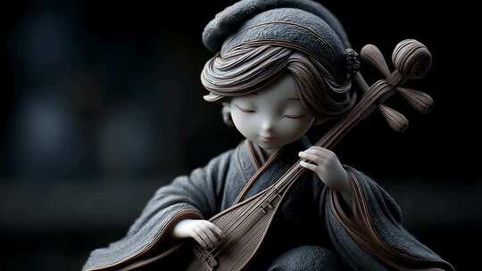 恬静人偶拨弹三味线