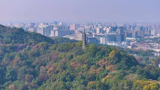 浙江杭州西湖景区保俶塔风景风光航拍