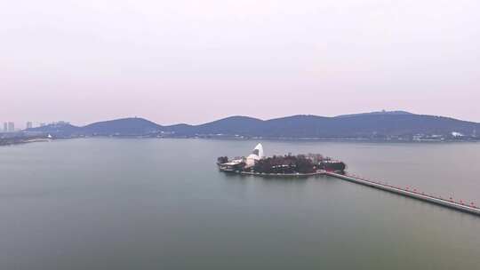 徐州云龙湖水族馆冬天航拍视频素材模板下载
