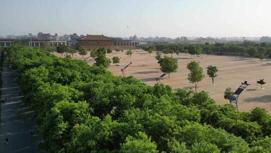 西安 大明宫 夏天 航拍