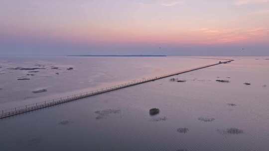 江西九江永修吴城最美水上公路航拍