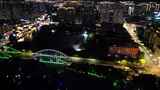 航拍温州南塘大桥夜景高清在线视频素材下载