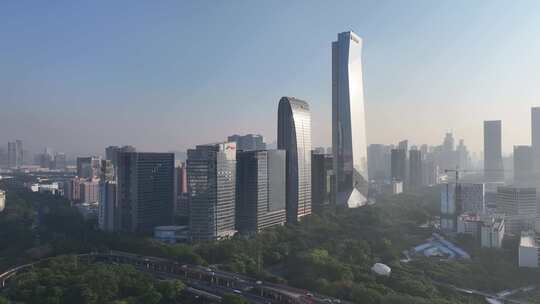 深圳汉京金融中心清晨航拍